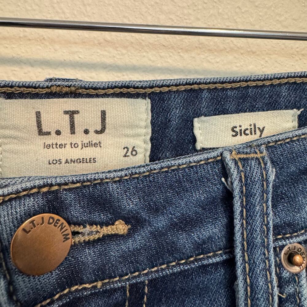 LTH Letter to Juliet Sicily Denim Jeans size 26 High Rise Crop Flare - Picture 3 of 6